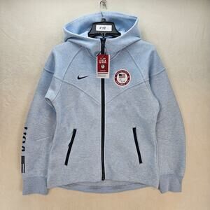 NIKE WOMEN'S SMALL TEAM USA TECH FLEECE FULL ZIP PARALYMPICS PARIS FN1208-441